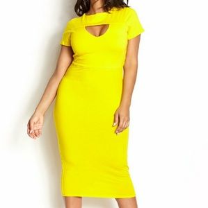 NWT Yellow rebdolls midi dress in size 5x